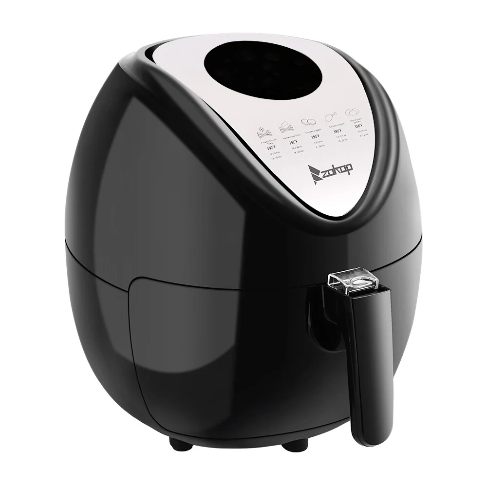 120V 1800W 5.3 L Electric Air Fryer Black 7 Cooking Presets