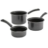 Basic Essentials 8PC Carbon Steel Cookware Set with Bakelite Handle - Black