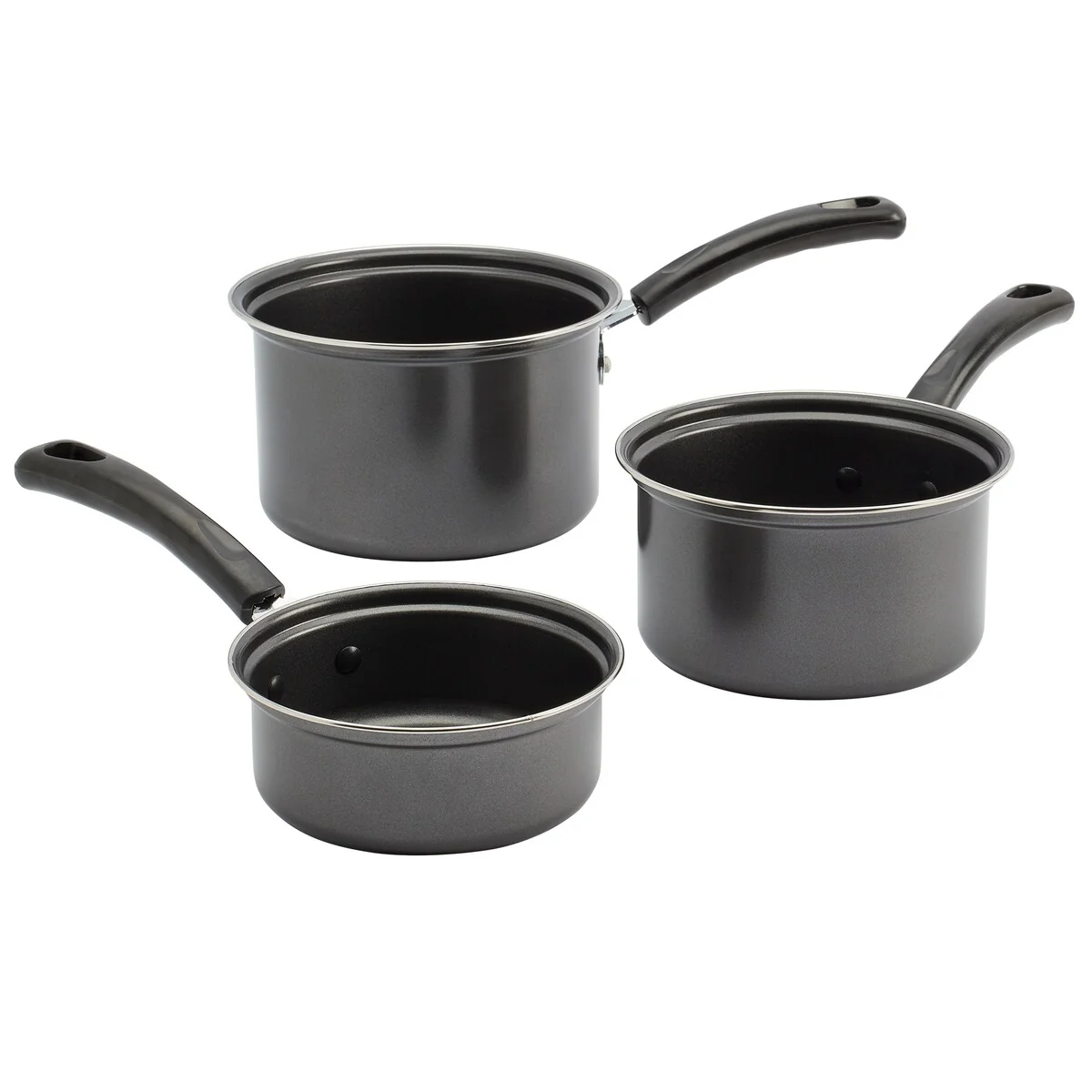 Basic Essentials 8PC Carbon Steel Cookware Set with Bakelite Handle - Black
