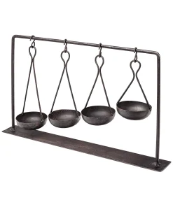 HomeRoots 19" Charcoal Metal Vintage Spice Rack Tabletop Sculpture - 3"W x 19"D x 11"H