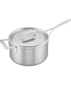 Demeyere Industry 5-Ply 4-qt Stainless Steel Saucepan with Handle Helper