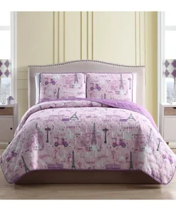 Asher Home Magical Paris 3-piece Quilt Set