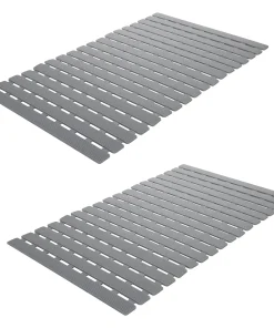Elle Decor 2 Pack Deck Striped Non Slip Bath Mat in Grey