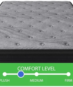 12 Inch Soft-Medium Firm Mattress with Pocket Coils,560 Individually Wrapped Coils,Minimized Motion Transfer,Mattress in a Box