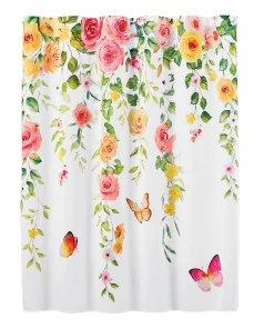 Colorful Rose Trailing Vine Shower Curtain