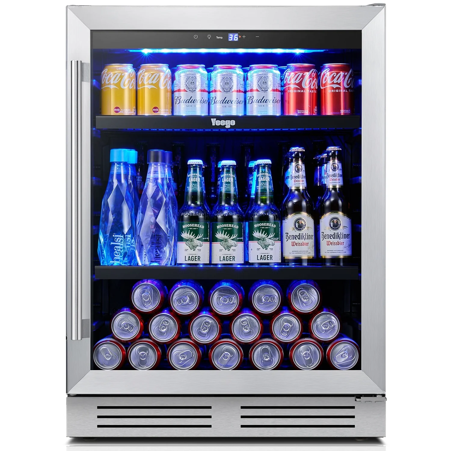 24 Inch Beverage Fridge 140 Can Beverage Refrigerator for Soda Wine Drinks - 24 inch