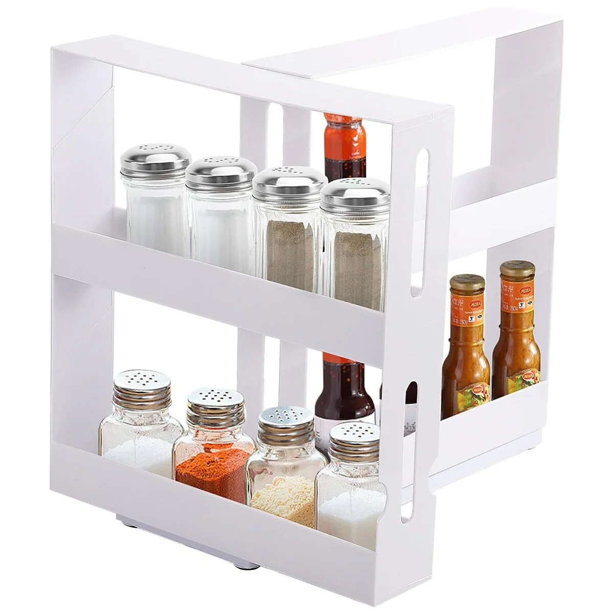 Cabinet Caddy Sliding Spice Rack Organizer Cabinet 2 Tier Spice Rack