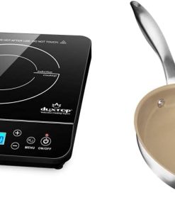 Duxtop Portable Induction Cooktop, Countertop Burner Induction Hot Plate with LCD Sensor Touch 1800 Watts, Silver 9600LS/BT-200DZ