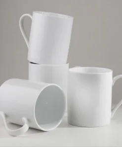 Euro Ceramica Claire 4 Piece Everyday Classic Porcelain Coffee Mug Set