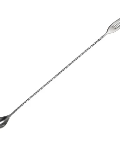 Bar Mixing Spoon, Stainless Steel Cocktail Spoon 16 Inch Spiral Pattern - Black