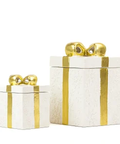 10 Strawberry Street Set of 2 Gift Box Cookie Jars