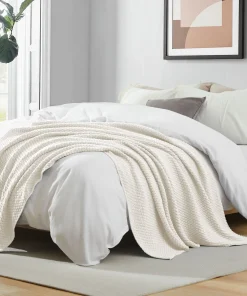 Lightweight and Soft Knit Throw Blanket for Couch