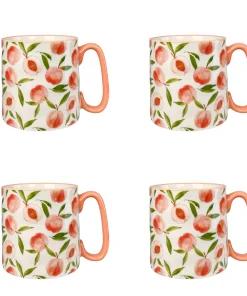10 Strawberry Street Bella Snack Time Mugs, Set of 4