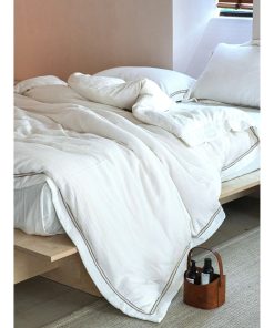 Decorative Linen Duvet Cover With Pillowcase White -Top Grade & Natural