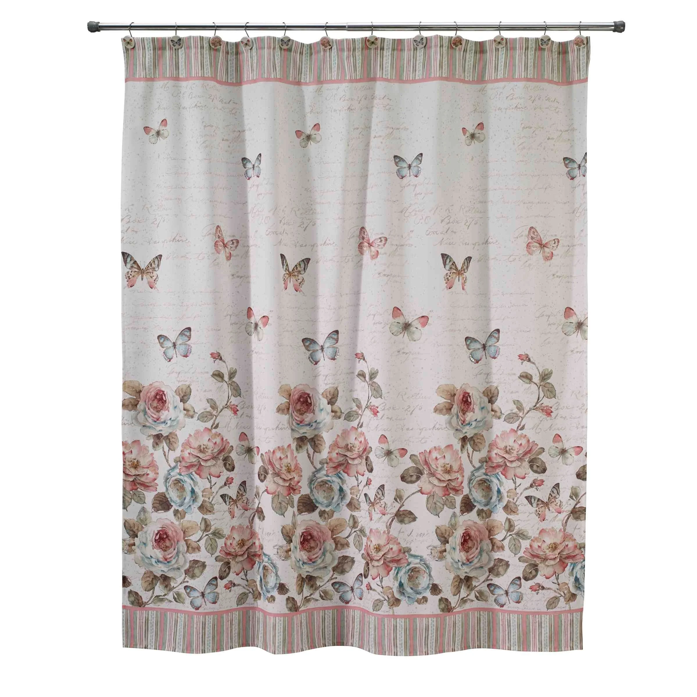 Avanti Linens Butterfly Garden Shower Curtain