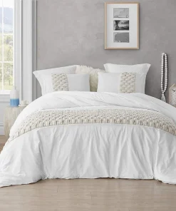 Knit and Loop Textured Oversized Duvet Cover - Almond Cream
