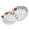 I Love Pasta Porcelain 5-piece Round Pasta Set
