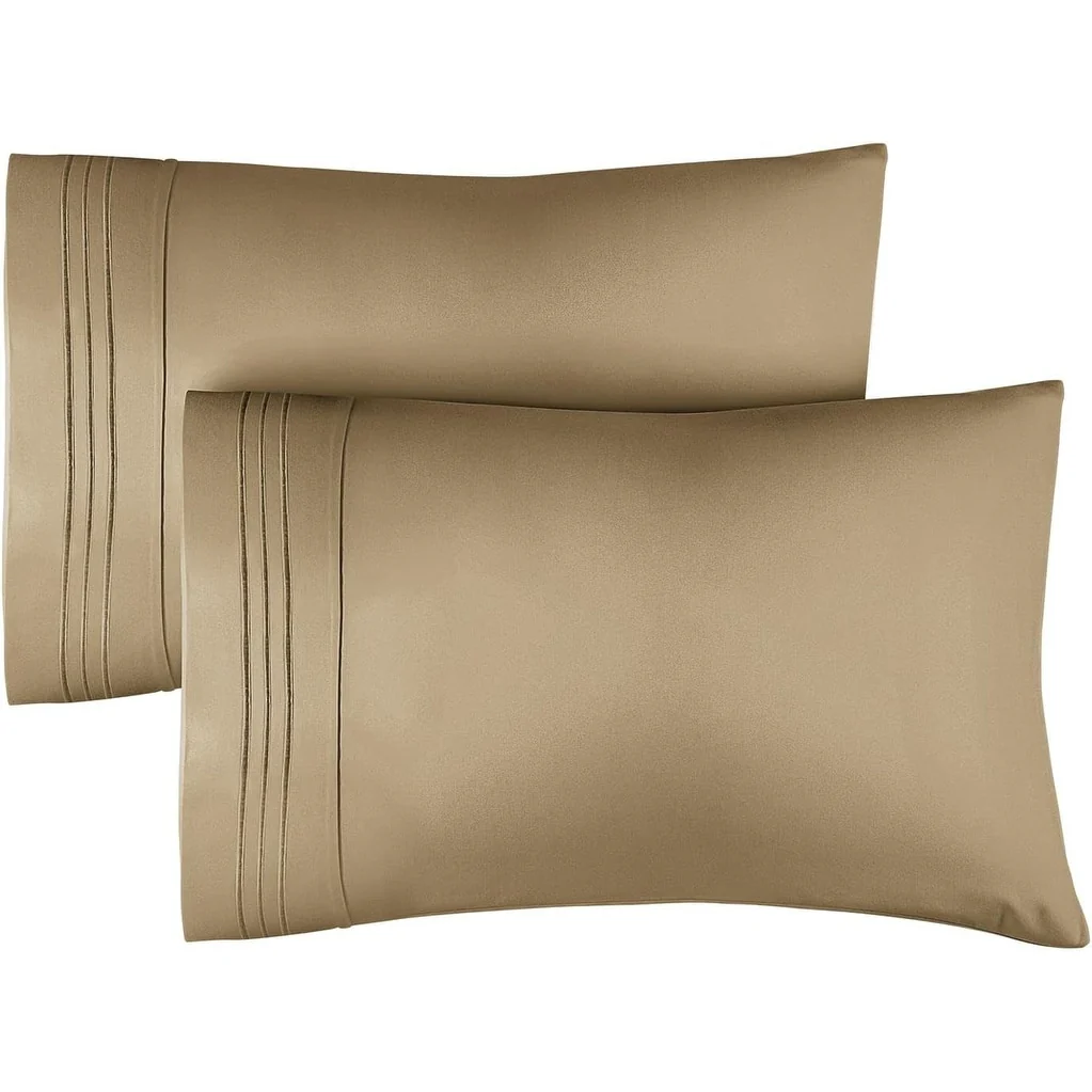 CGK Linens Double Brushed Microfiber Pillowcase Set Ultra Soft (Set of 2)