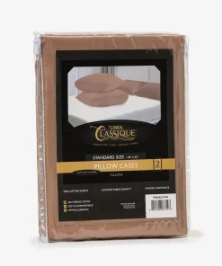 Linen Classique Luxury Pillow Cases with Envelope Closure - Premium Sateen Cotton Fabric 320 Thread Count, Wrinkle Resistant