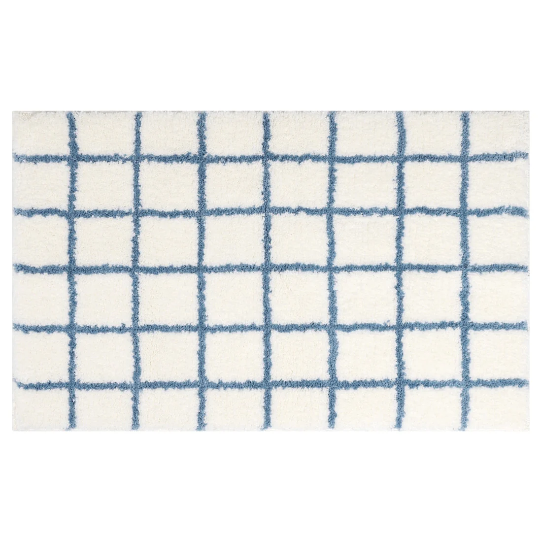 Checkered Non Slip Bath Mats, Soft Fluffy Absorbent Bathroom Rugs for Shower, Sink