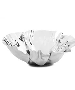 12.5" Round Stainless Steel Wavy Design Serving Bowl