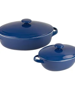 10 Strawberry Street Sienna Covered Casserole 10" and 7" Bakeware Set