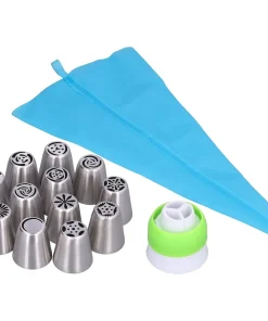 Frosting Tips Reusable Cake Decorating Kit with 12 Frosting Nozzles