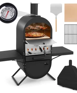 Costway Outdoor Pizza Oven Wood Fired Pizza Oven with 600D Oxford - See Details