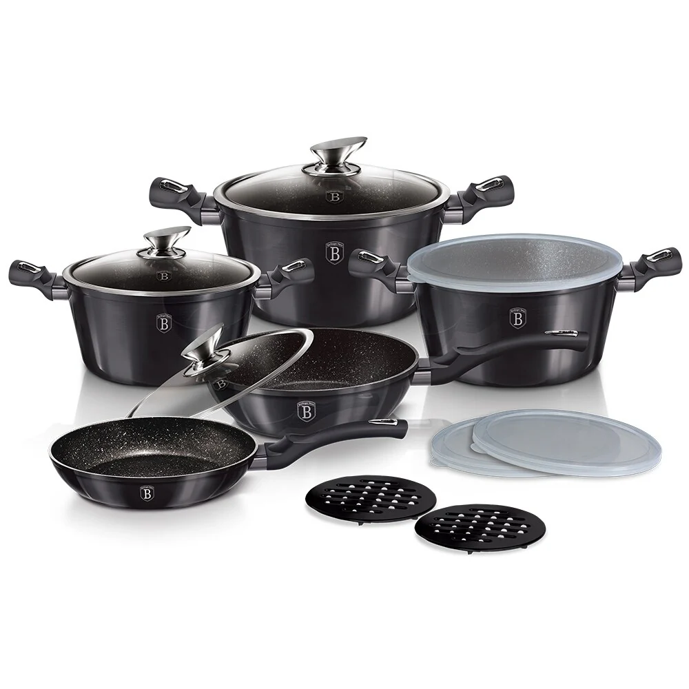 Berlinger Haus 13-Piece Kitchen Cookware Set, Carbon Pro Collection