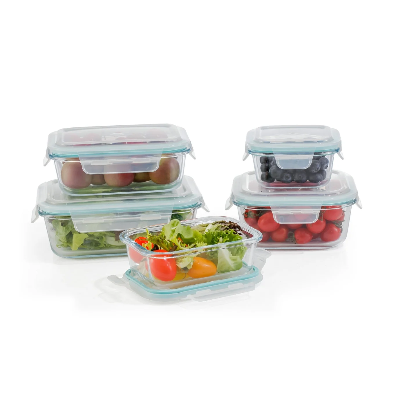 20 Piece Glass Food Storage Containers Set with Airtight Lids