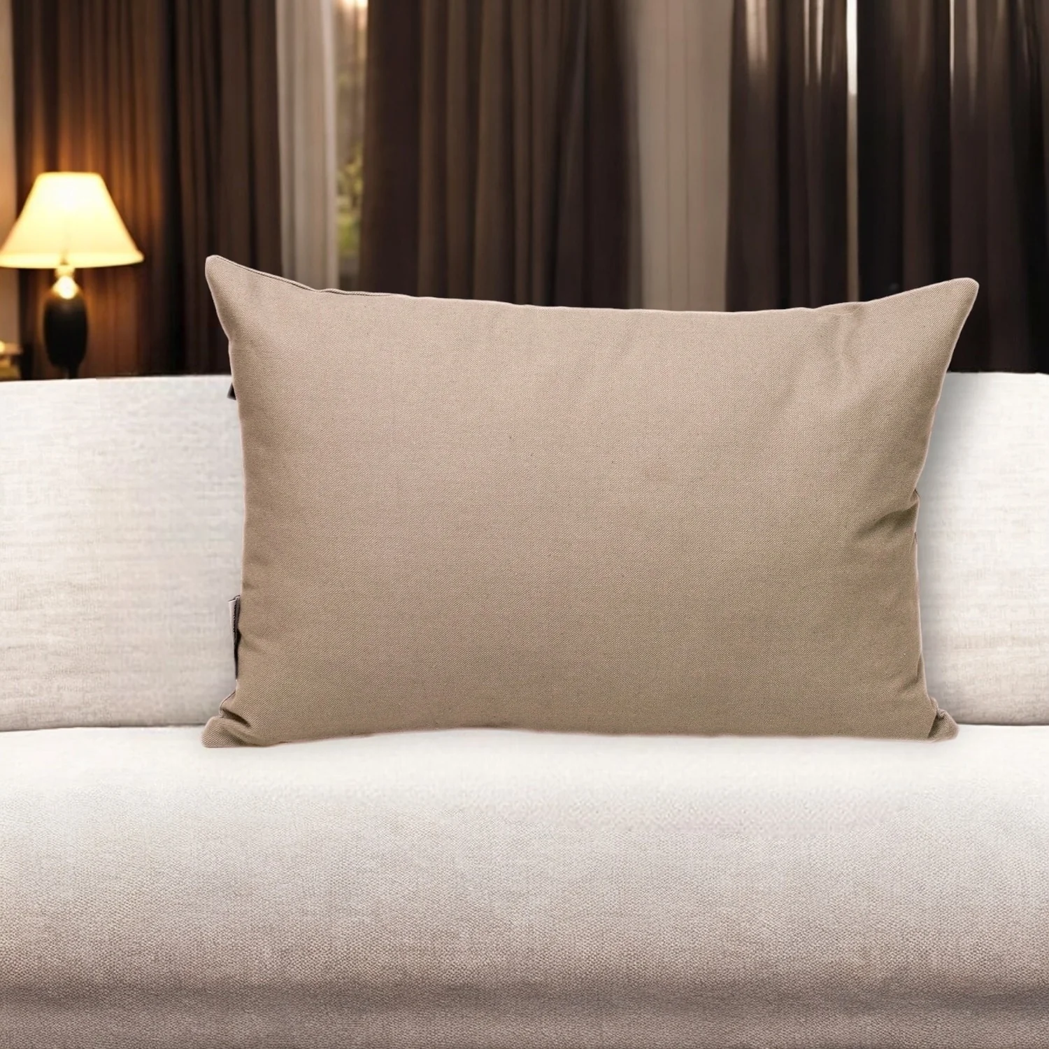 HomeRoots 12" X 18" Gray Cotton Throw Pillow