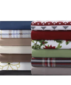 Cotton Flannel Extra Deep Pocket Bed Sheet Set with Oversize Flat Sheet