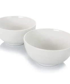 Gibson Home 2 Piece 7 Inch Ceramic All-Purpose Round Bowl Set in White