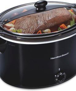 Hamilton Beach Slow Cooker, Extra Large 10 Quart, Stay or Go Portable With Lid Lock, Dishwasher Safe Crock, Black (33195)