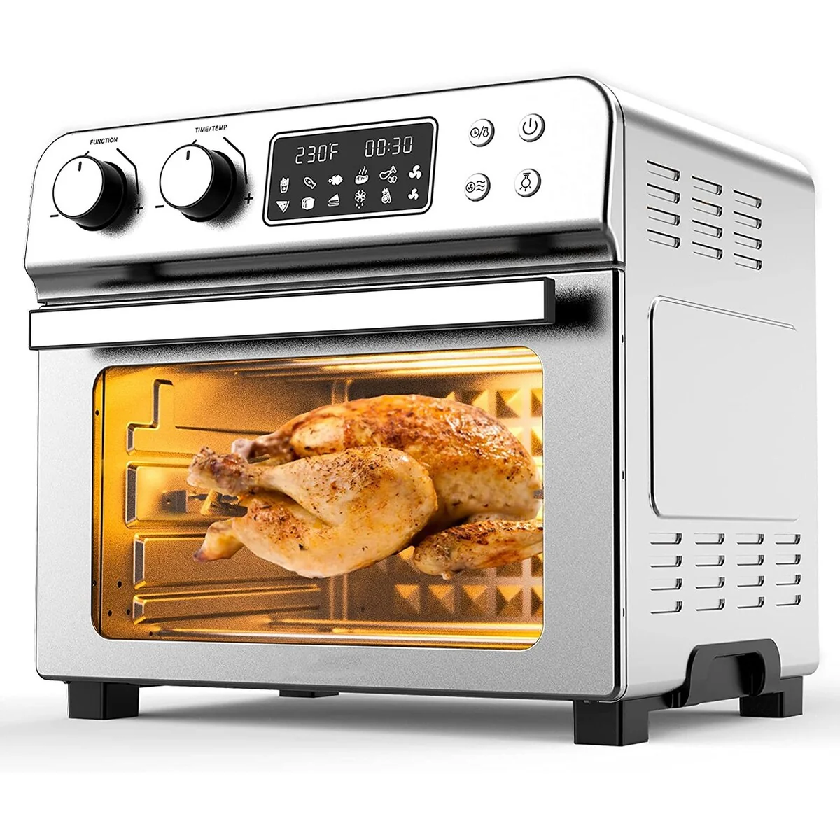 10-in-1 Air Fryer Toaster Oven, 24 Quart/6 Slices Large Air Fryer Oven, Convection Oven Airfryer, Stainless Steel
