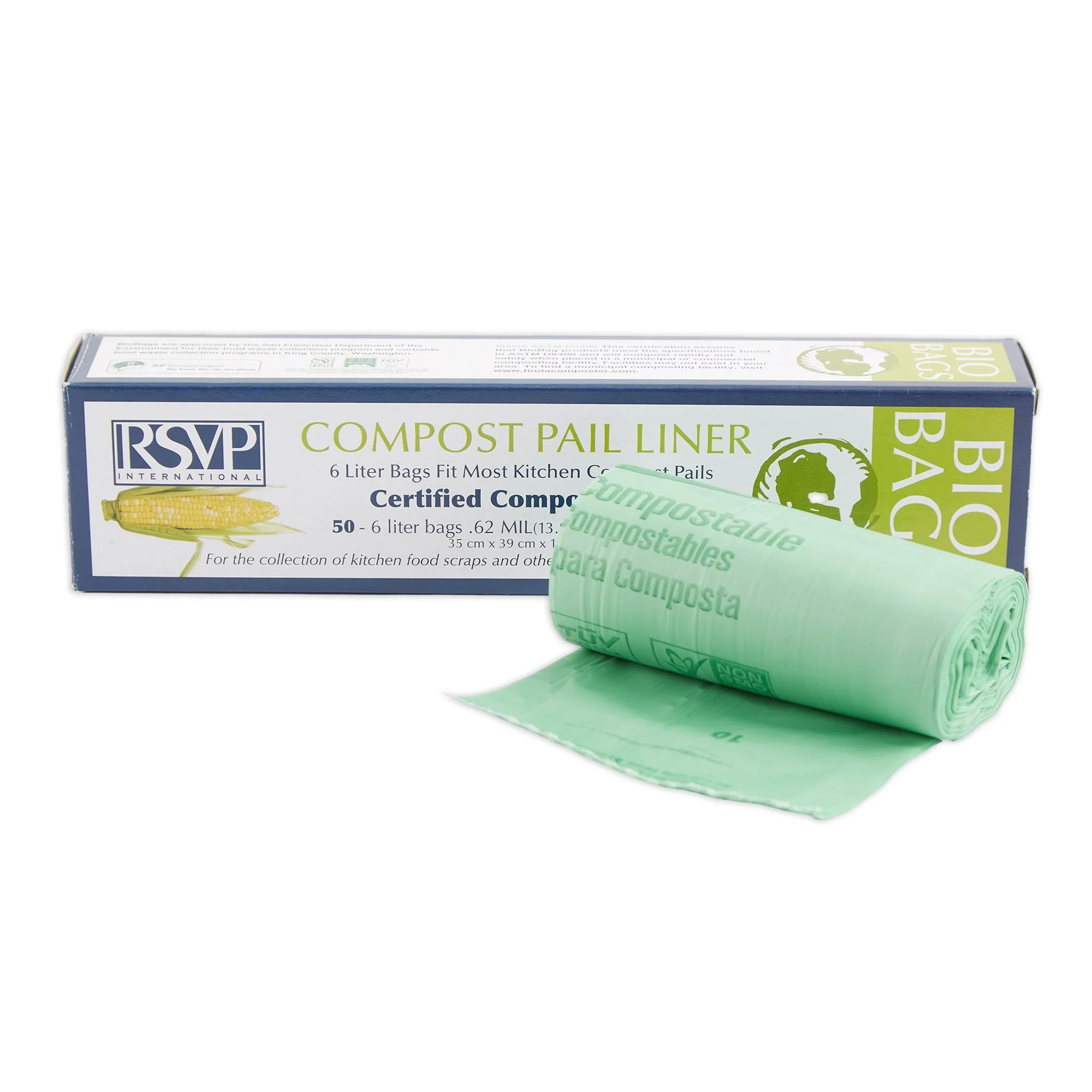 6 Liter Biobag (50 Count) - 1 Gallon Compostable Bags