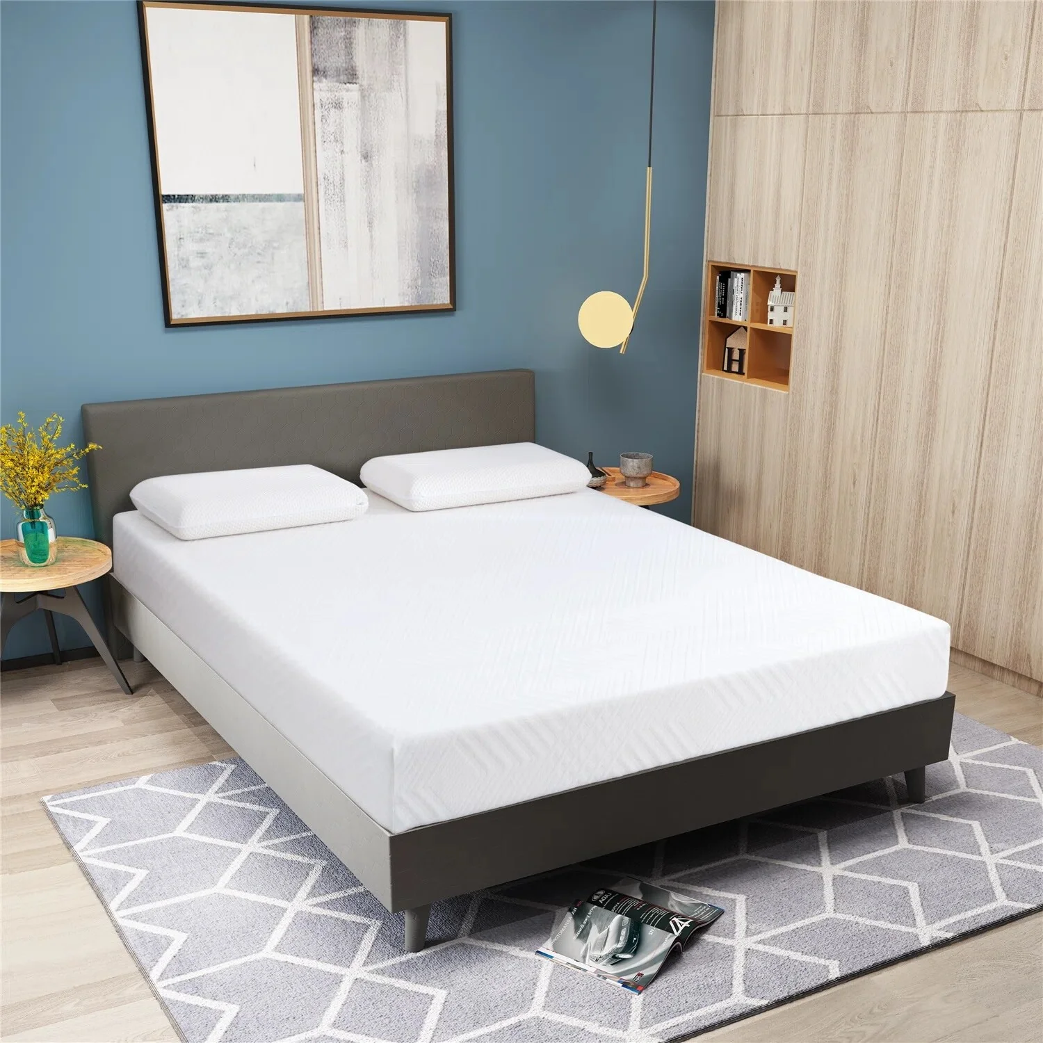 12 inch Memory Foam Mattress, Cooling Gel Green Tea Mattress Bed in a Box, CertiPUR-US Certified