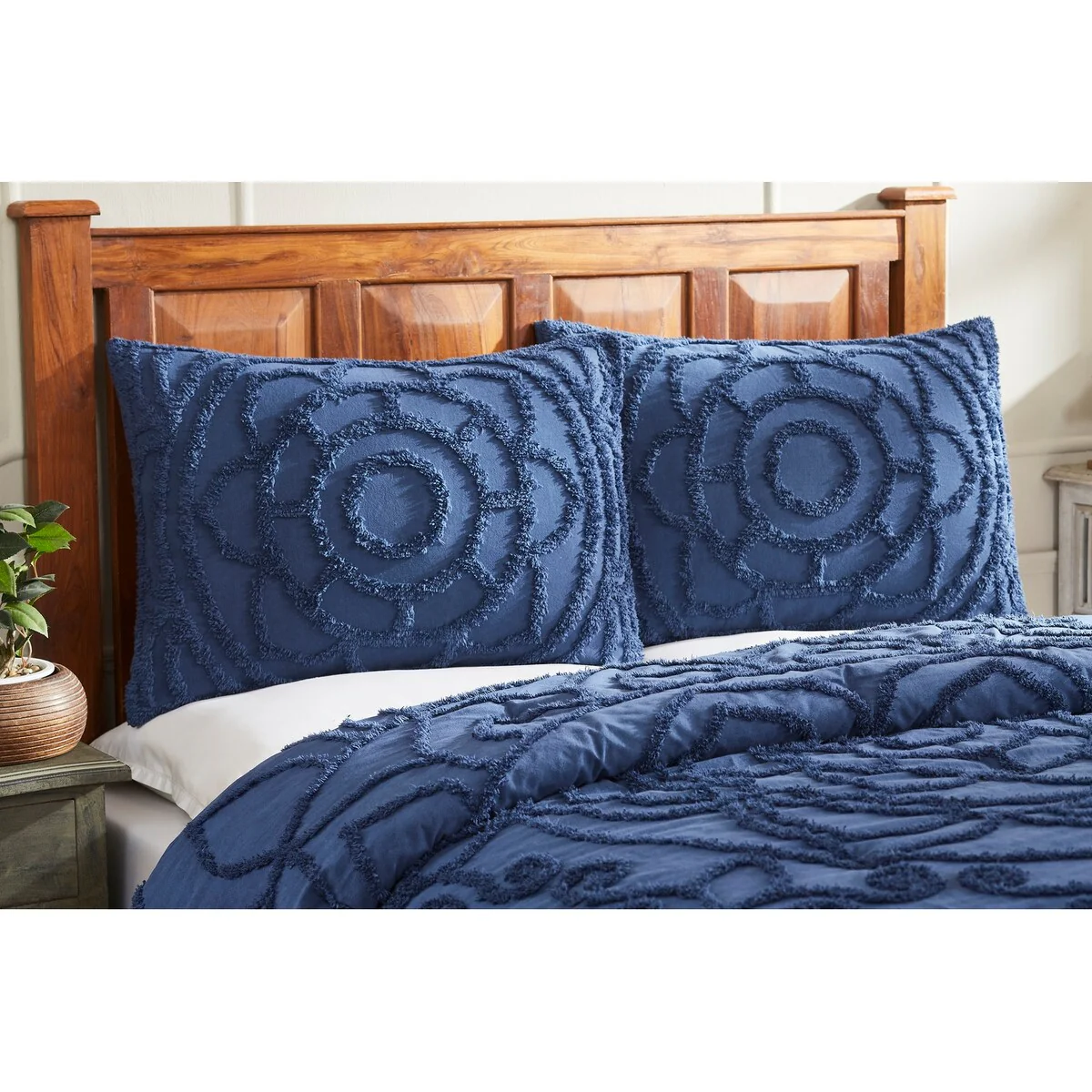 Better Trends Cleo Comforter Set 100% Cotton Tufted Floral Design Soft Plush Chenille Machine Washable Tumble Dry