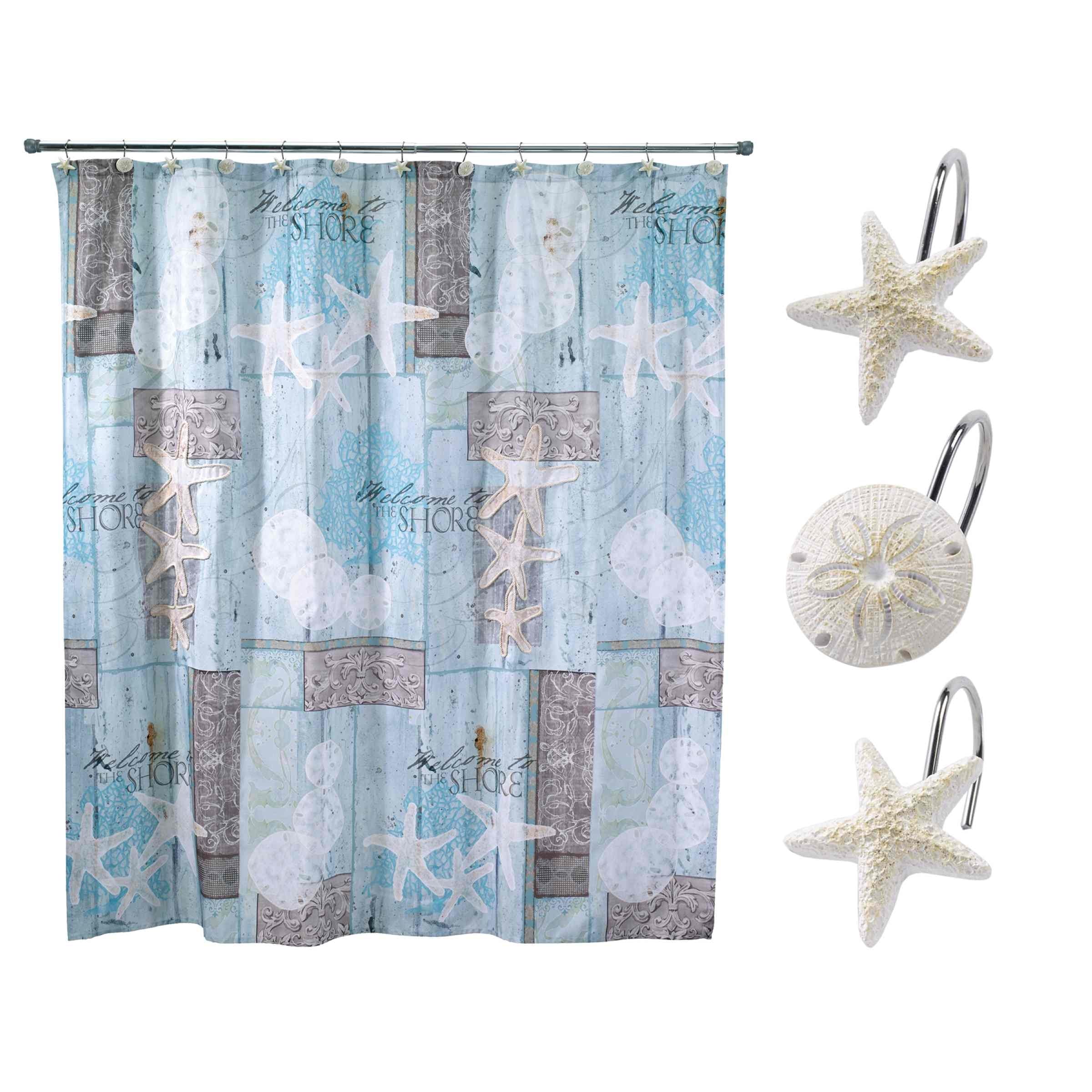 Avanti Linens Beachcomber Shower Curtain & Hook Set