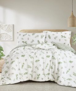 Annari Green Floral 100% Cotton Reversible Comforter Set