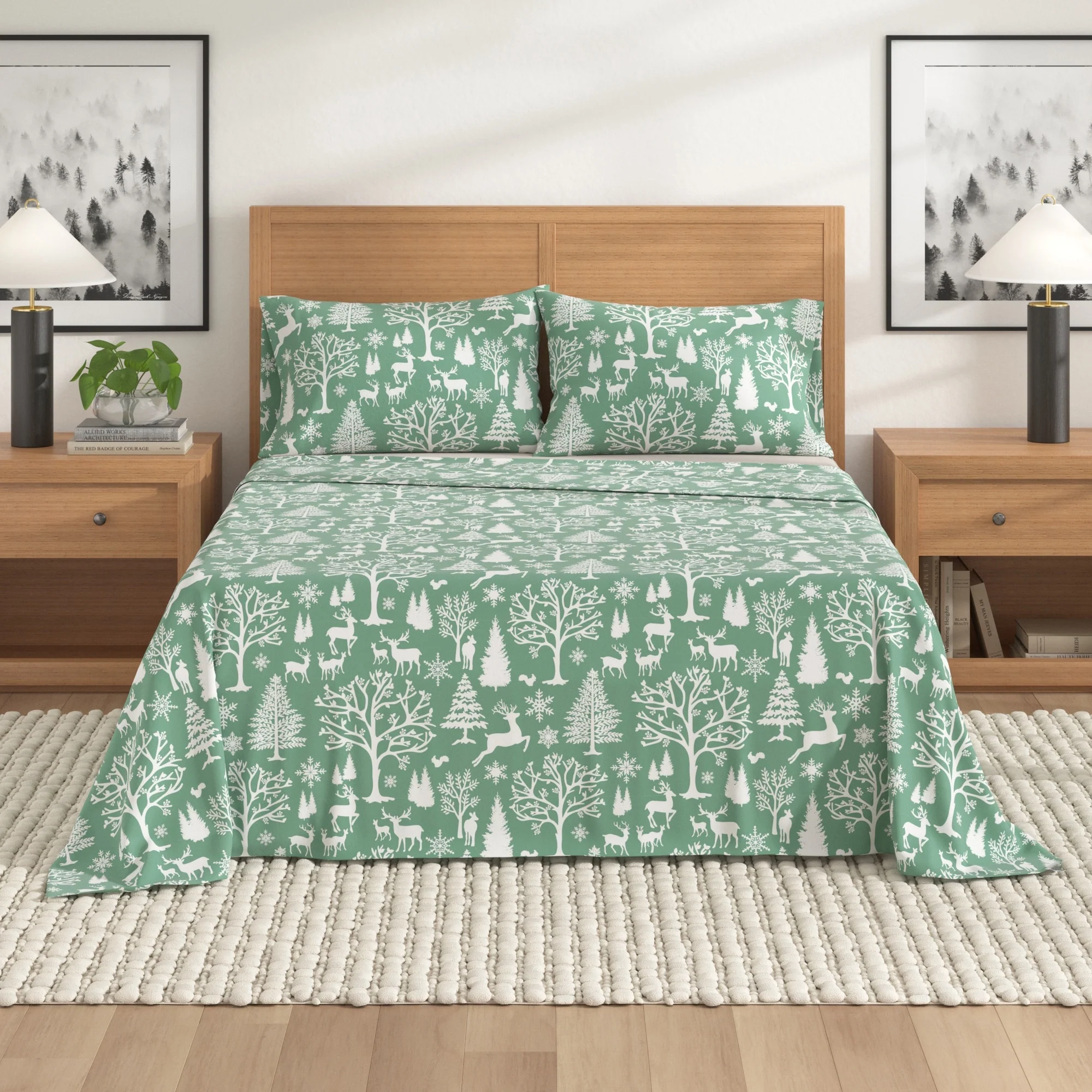 Linery & Co. Winter Turkish Cotton Double-Brushed Flannel Bed Sheet Set