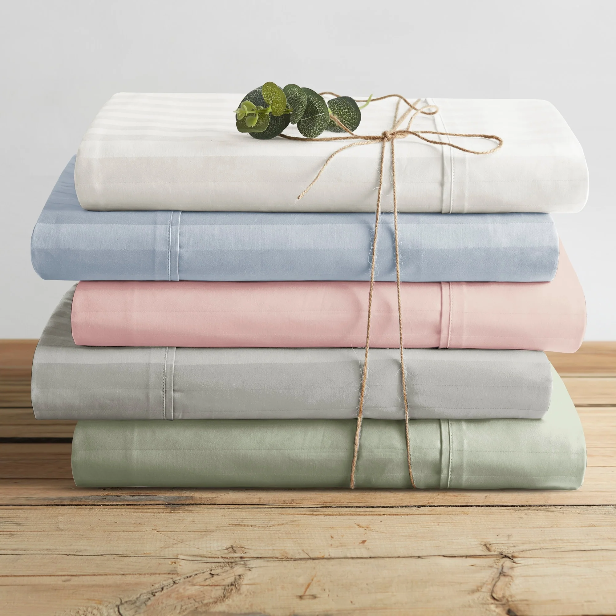 Brielle Home 300 Thread Count Striped Pillowcase Set