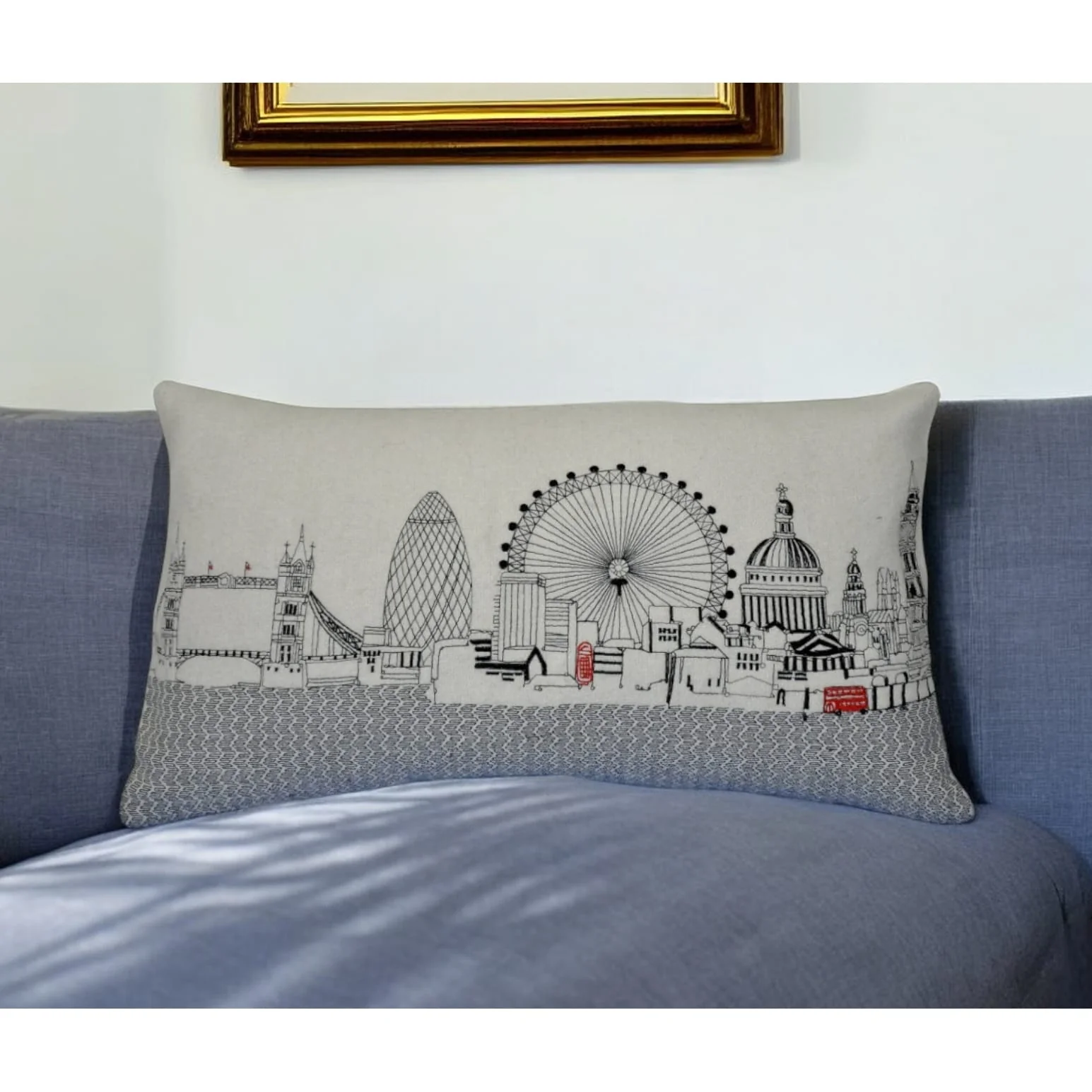 HomeRoots 25" White London Daylight Skyline Lumbar Decorative Pillow