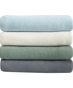 Eddie Bauer Textured Twill Hypoallergenic Solid Cotton Blanket