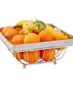 Kitchen Details Chrome Square Fruit Basket - 11.42" x 11.42" x 4.72"