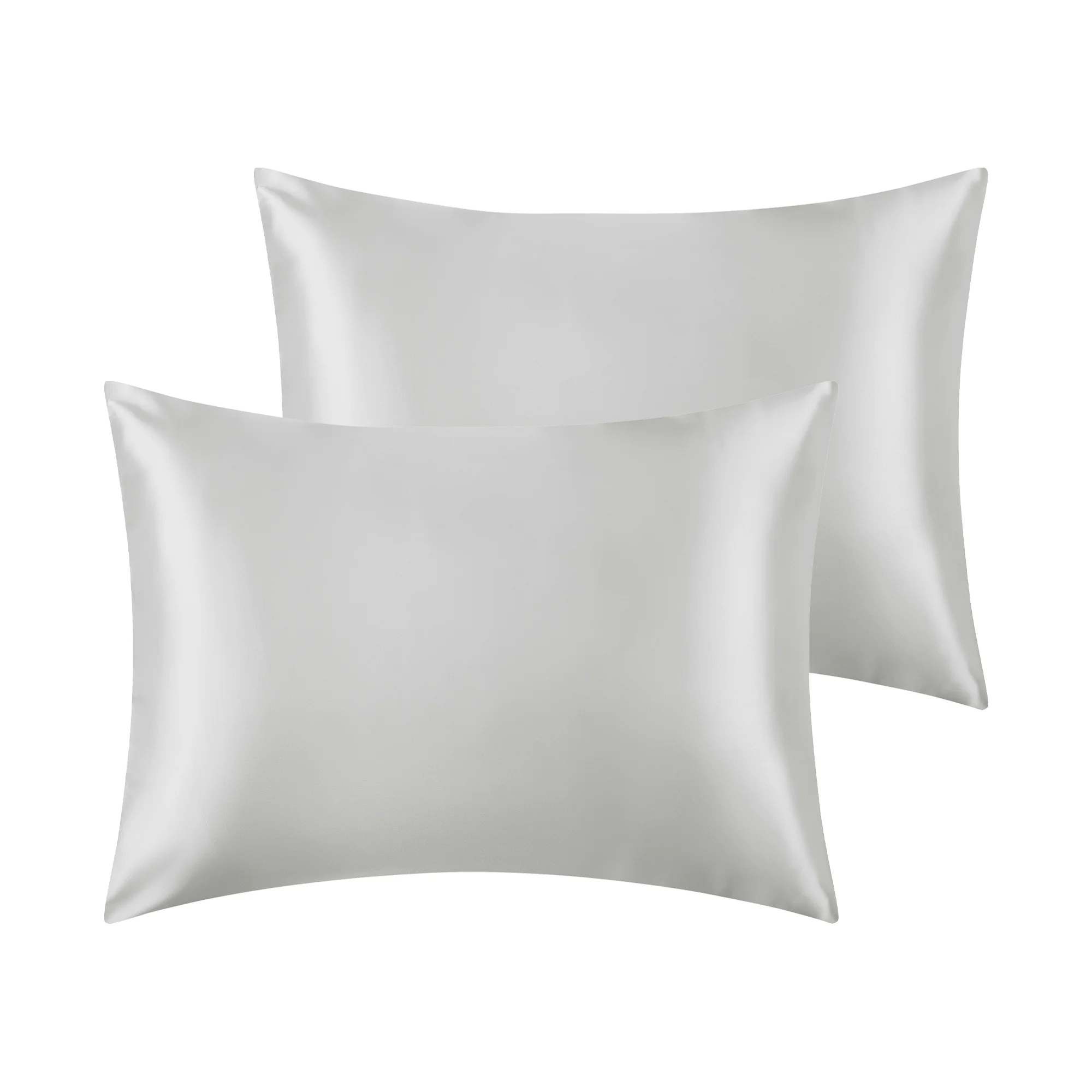 2 Pack Satin Pillowcases with Envelope Closure Standard 20x26