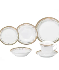 Lorren Home Trends Aria Porcelain Dinnerware 24-piece Set