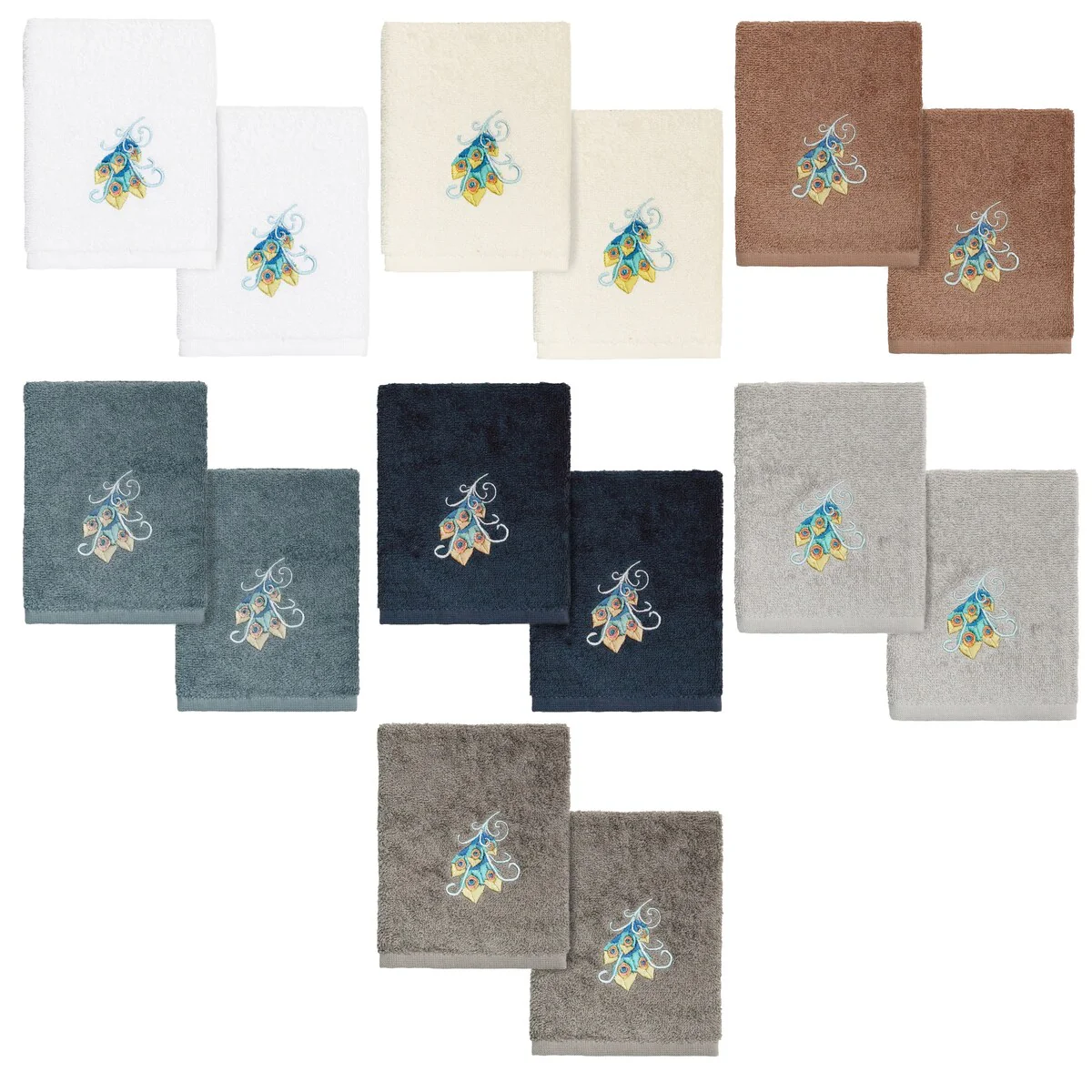 Authentic Hotel and Spa Turkish Cotton Penelope 2PC Washcloth Set