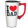 I Love Dad Insulated Ceramic Travel Coffee Mug - 7.000 x 5.380 x 3.880