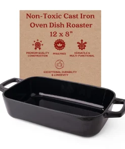 Alva Nori Enameled Cast Iron Oven Dish Roasting Pan - 12" x 8" - 12"x8"